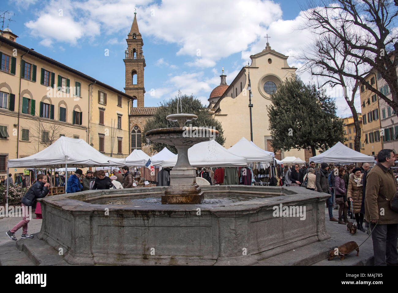 Piazza Santo Spirito Florence Stock Photo