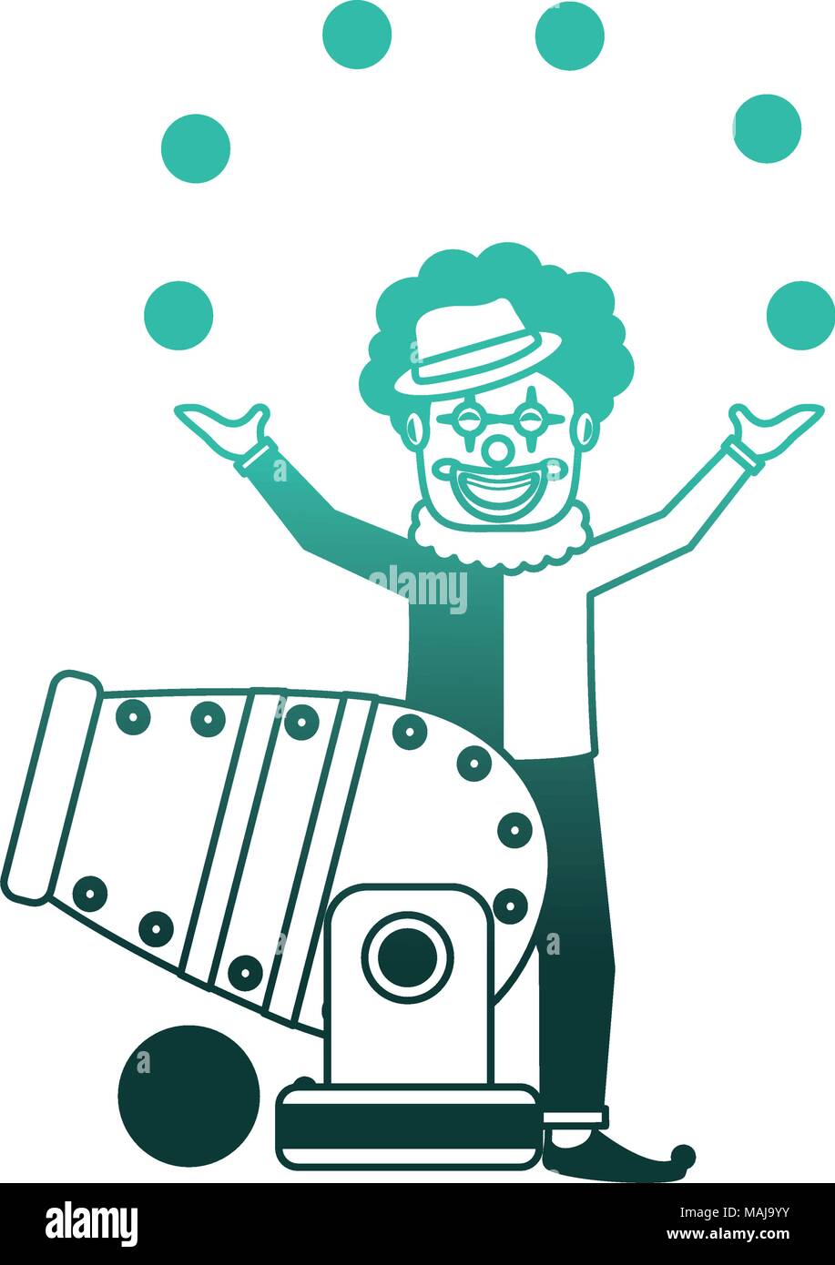 Cartoon artistic illustration clown juggling hi-res stock photography ...