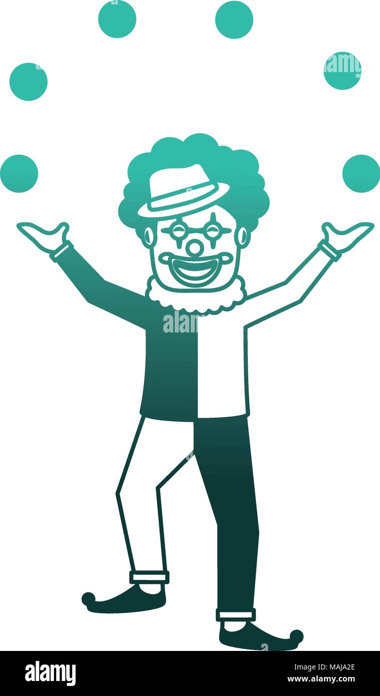 circus clown doing juggling with balls vector illustration design Stock ...