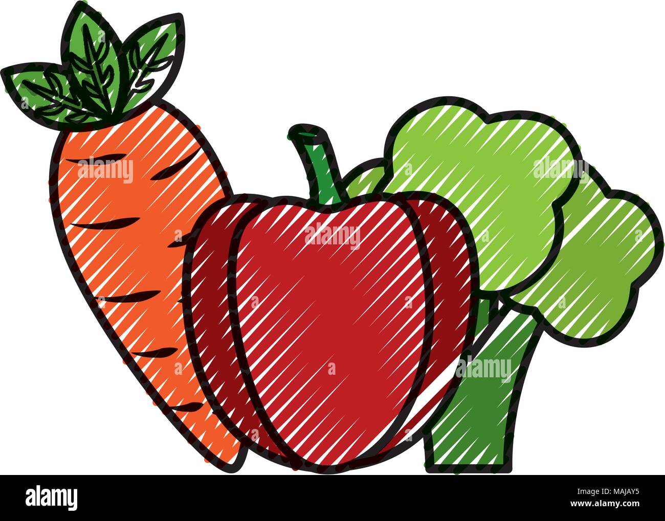 fruits and vegetables group vector illustration design Stock Vector