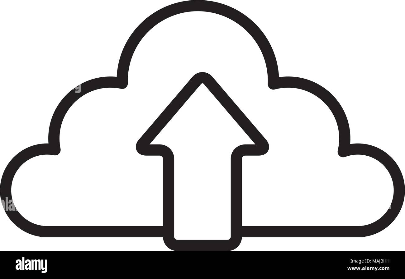 cloud computing with arrow upload vector illustration design Stock Vector