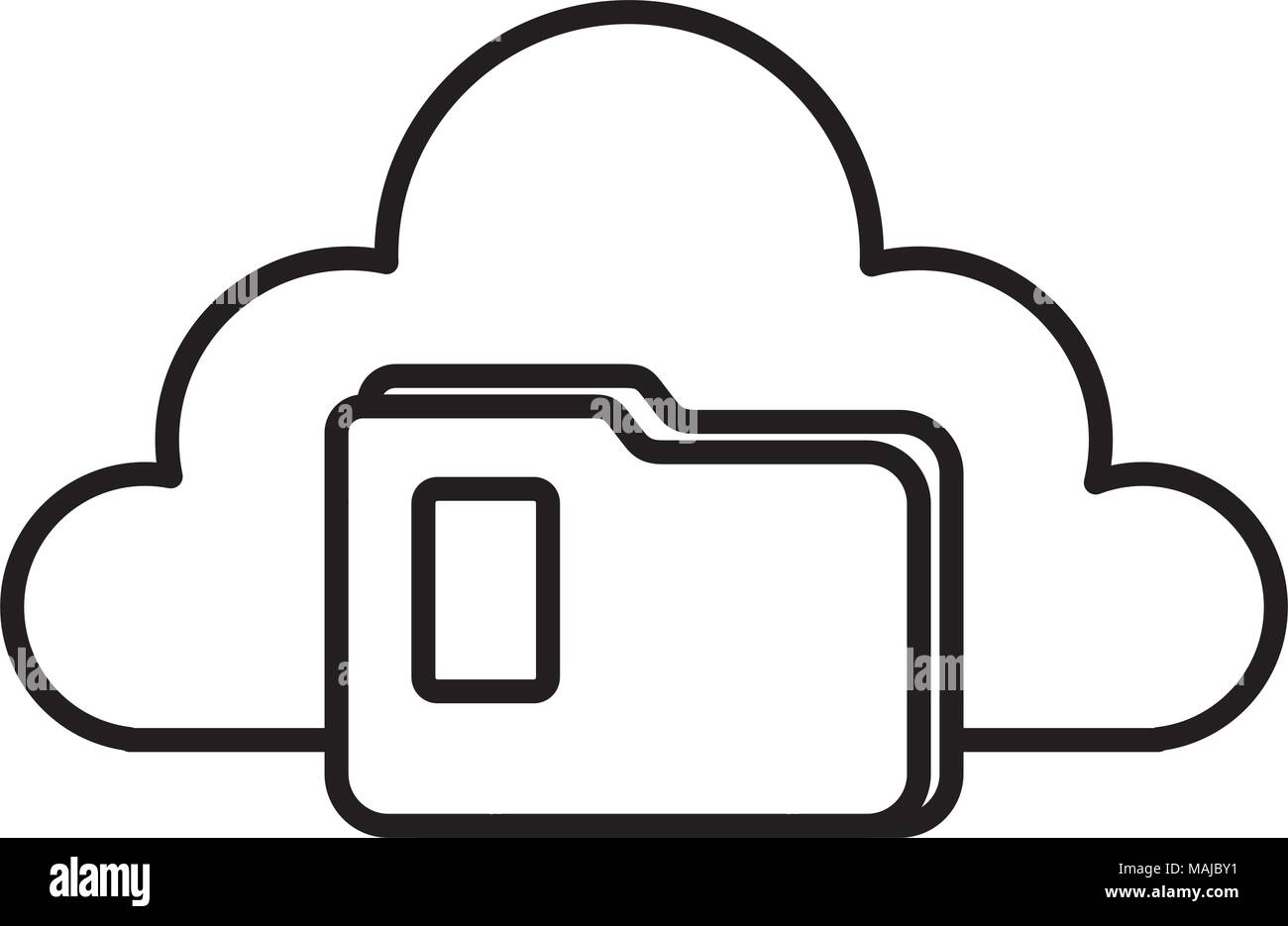 cloud computing with folder vector illustration design Stock Vector ...