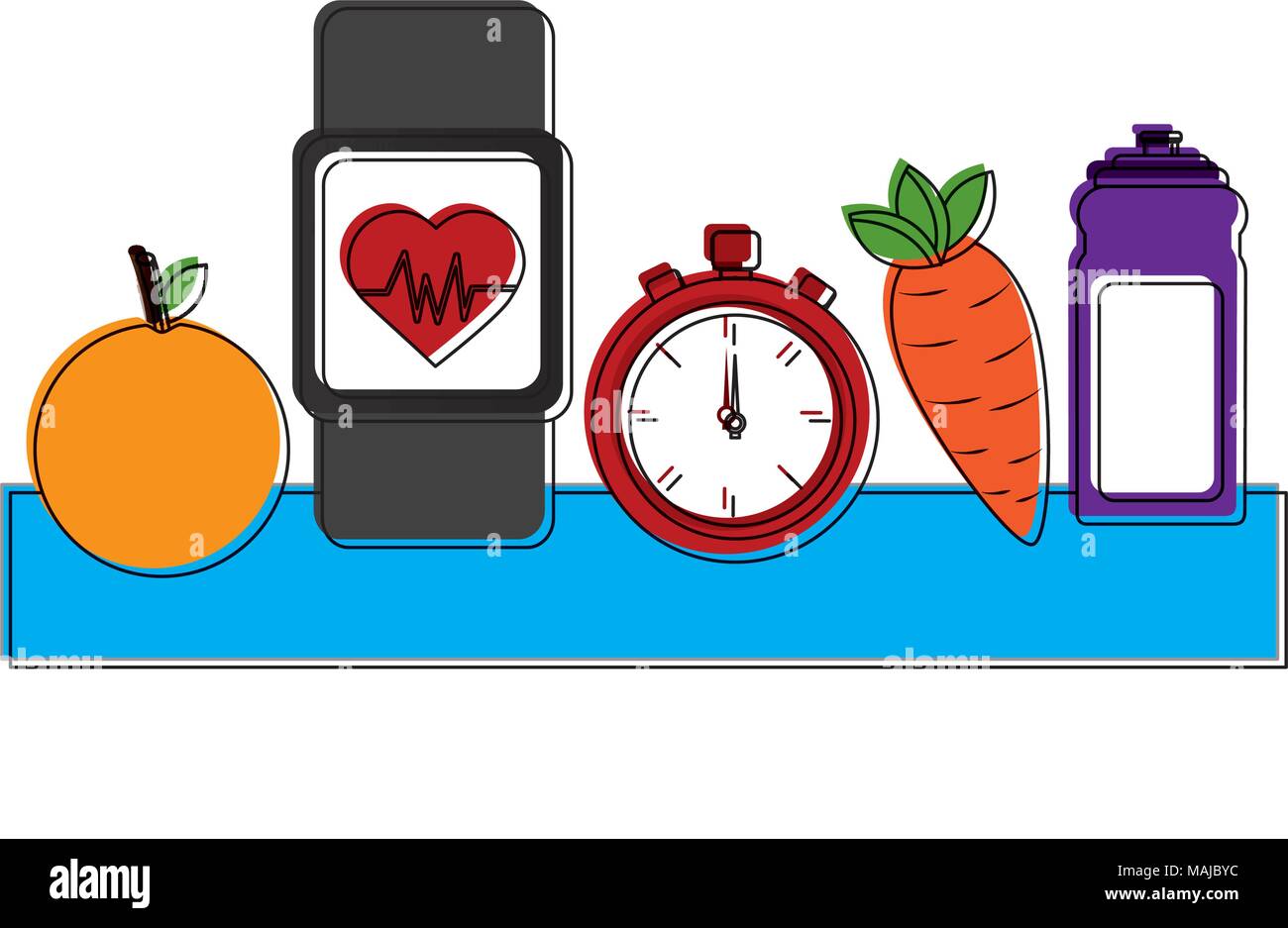 healthy lifestyle set icons vector illustration design Stock Vector ...