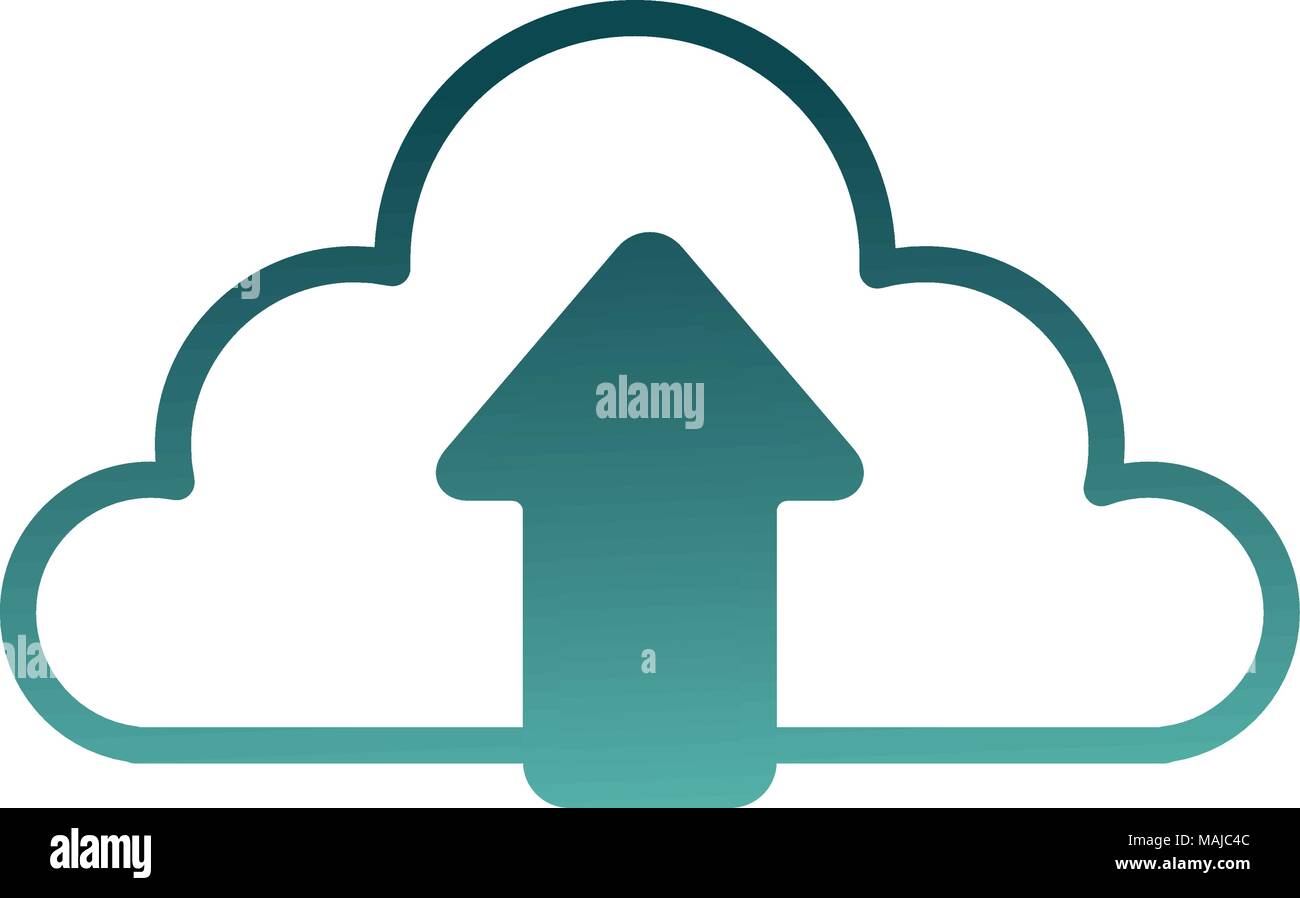 cloud computing with arrow upload vector illustration design Stock Vector