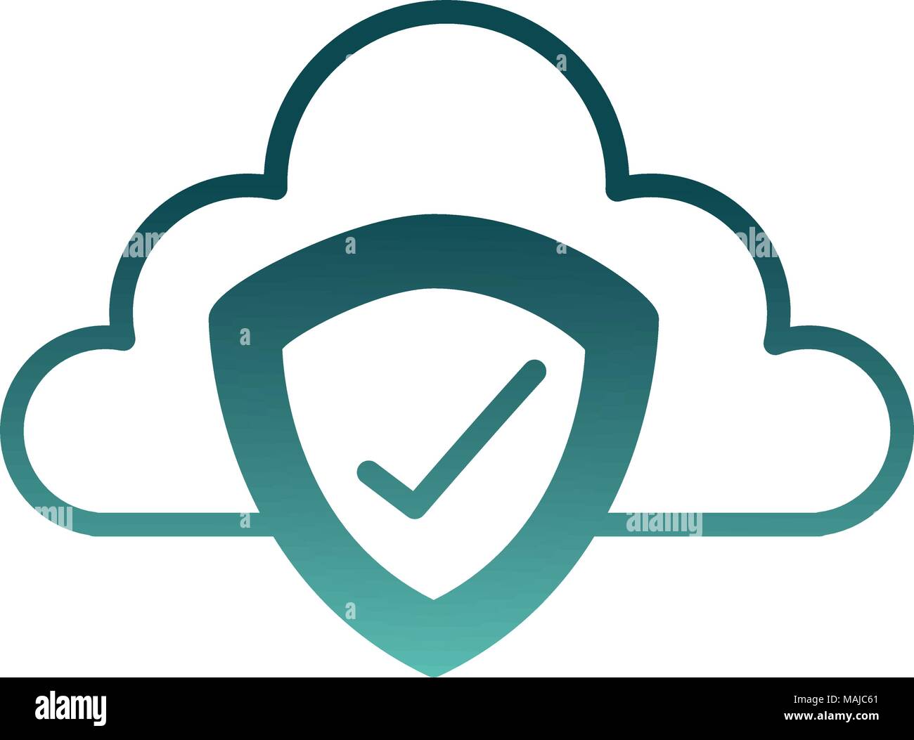 cloud computing with shield vector illustration design Stock Vector ...