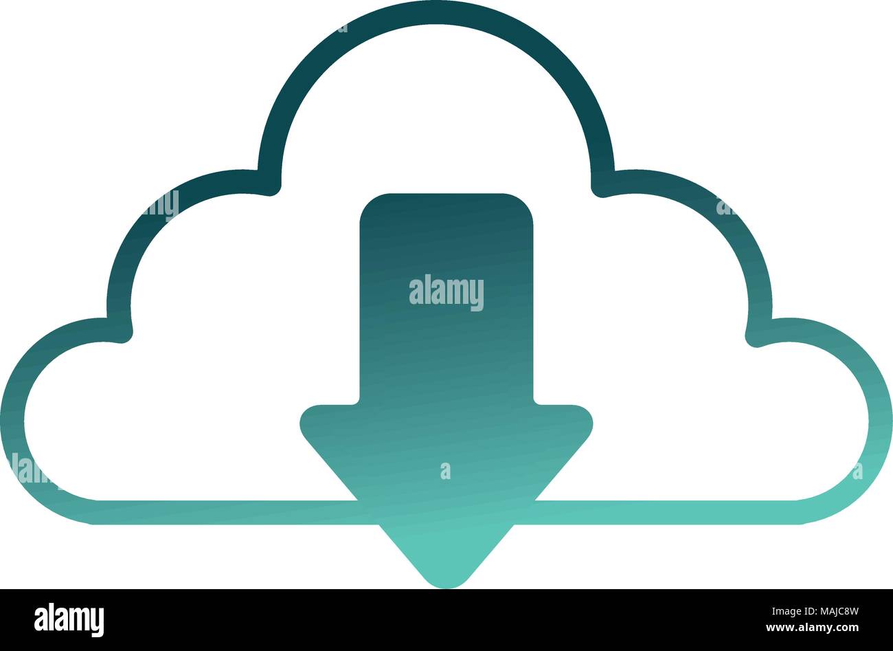 cloud computing with arrow download vector illustration design Stock ...