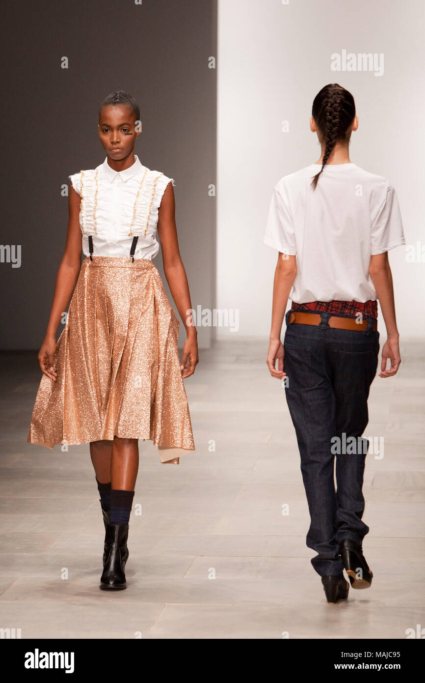 Catwalk show of the Spring/Summer 2012 collection by Danielle Scutt during London Fashion Week. Stock Photo