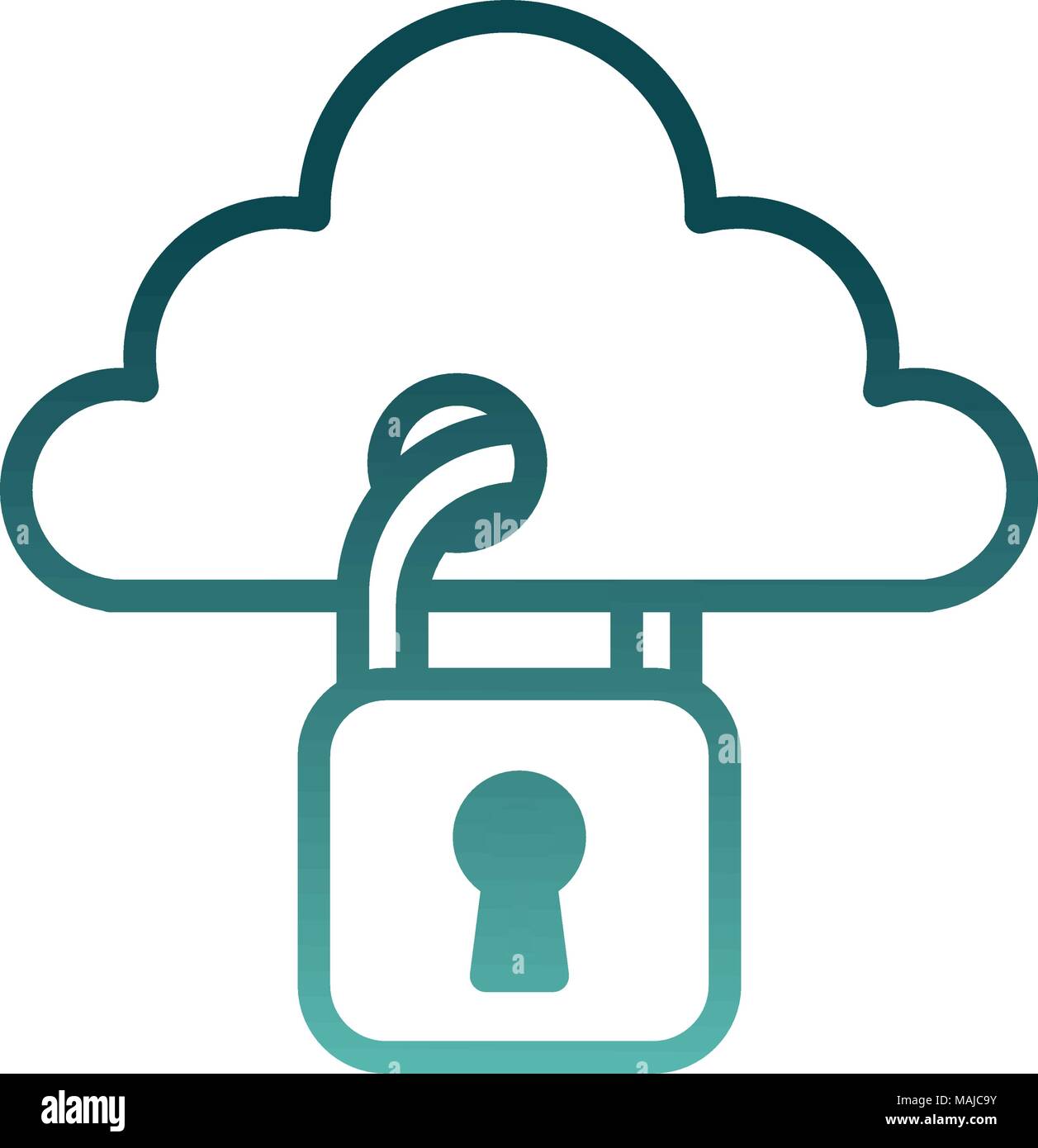 cloud computing with padlock vector illustration design Stock Vector ...