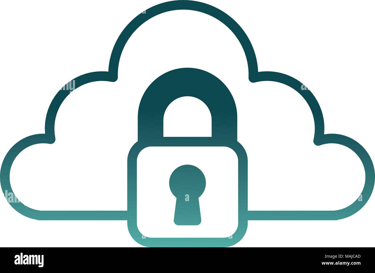 cloud computing with padlock vector illustration design Stock Vector ...