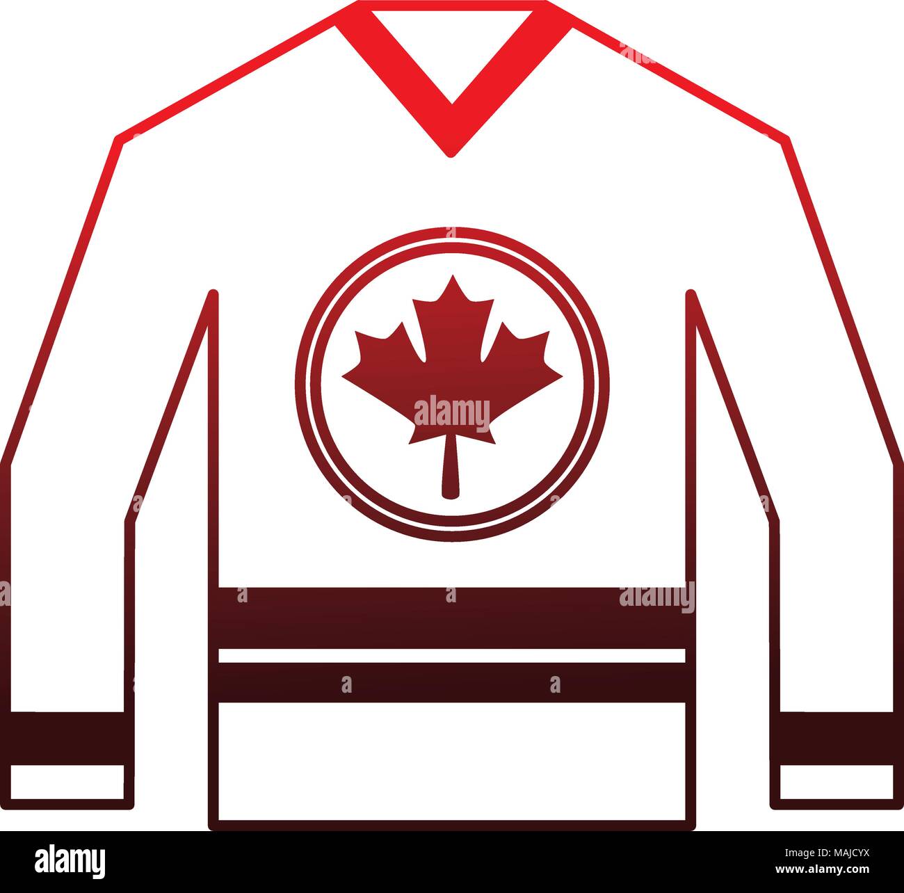 Canadian hockey jersey icon flat style Royalty Free Vector