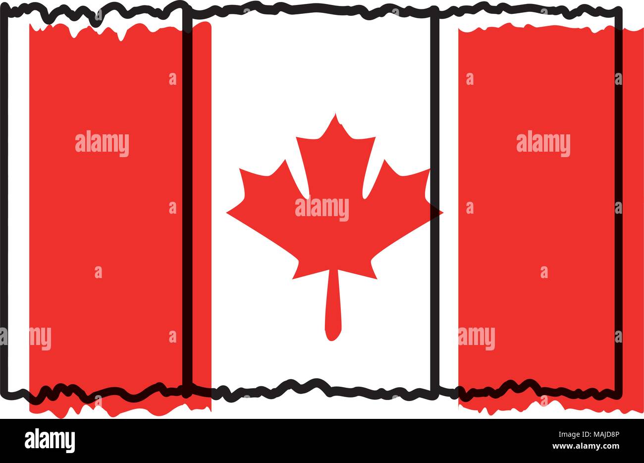 canadian flag country icon vector illustration outline Stock Vector ...