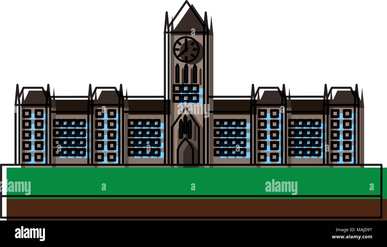 ottawa canada parliament building facade vector illustration design Stock Vector