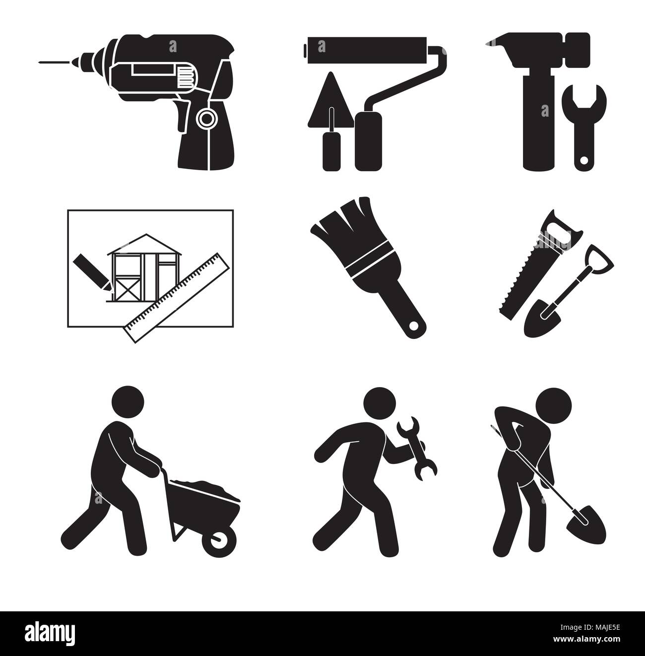 Under construction machinery and equipment design, vector illustration ...