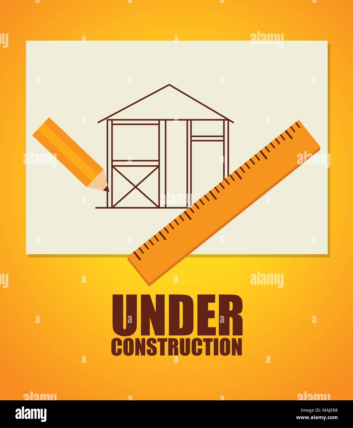 Under construction machinery and equipment design, vector illustration ...