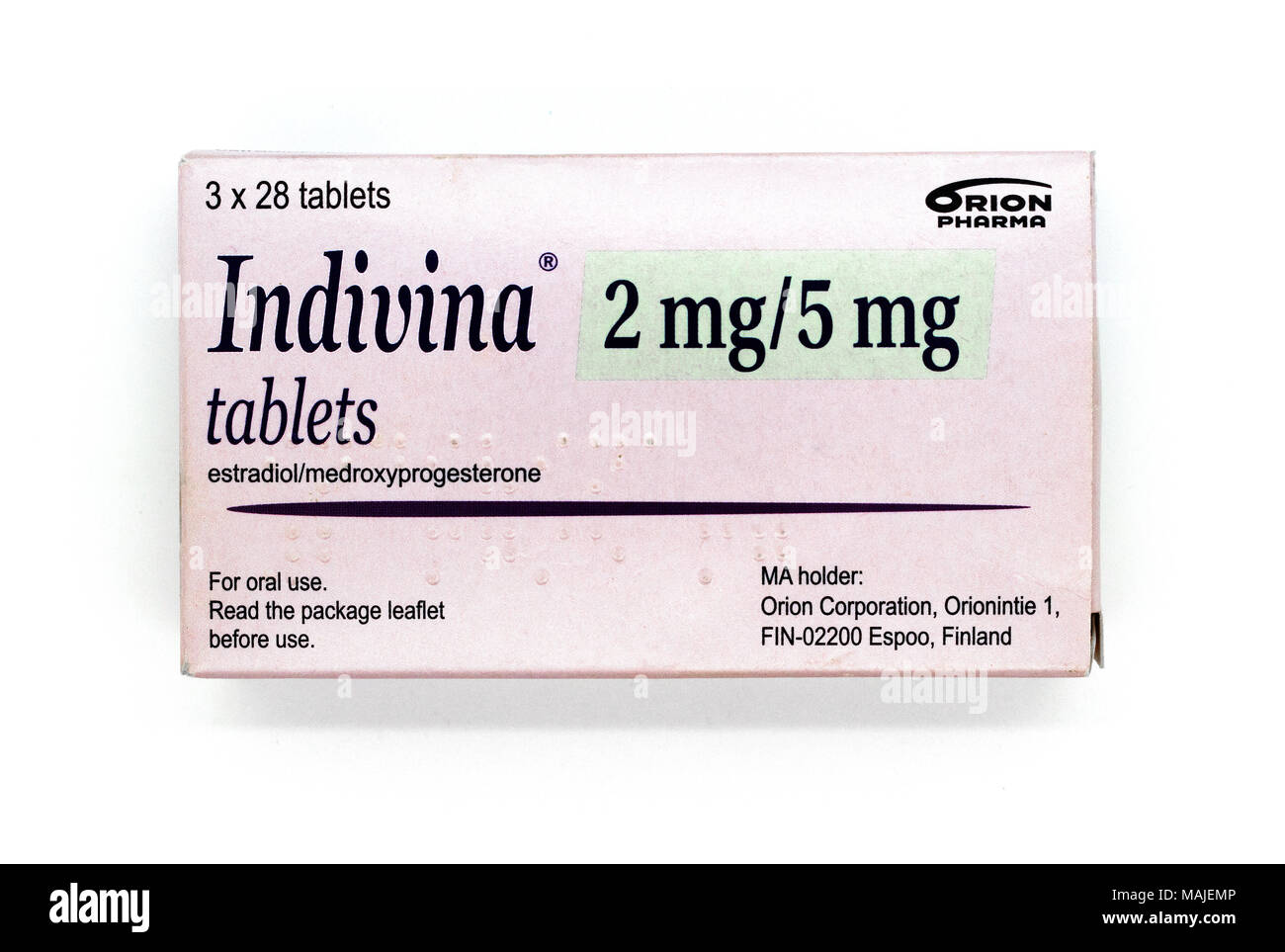 indivina hrt tablets Stock Photo