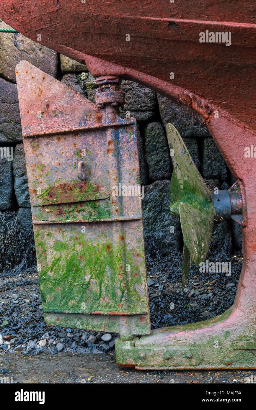 Trawler Rudder Old trawler in dry docks hi-res stock photography and images - Alamy