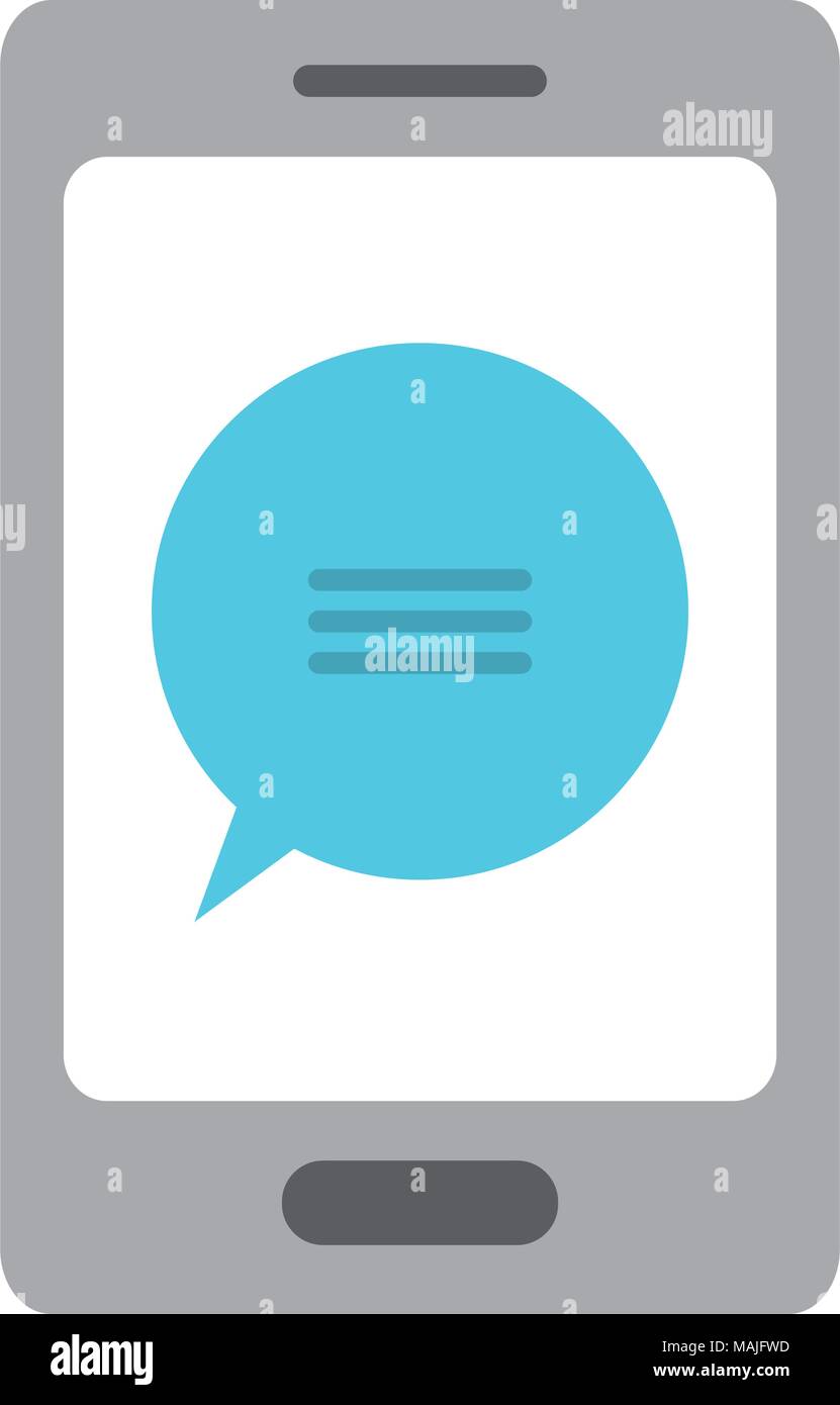 smartphone device with speech bubble vector illustration design Stock ...