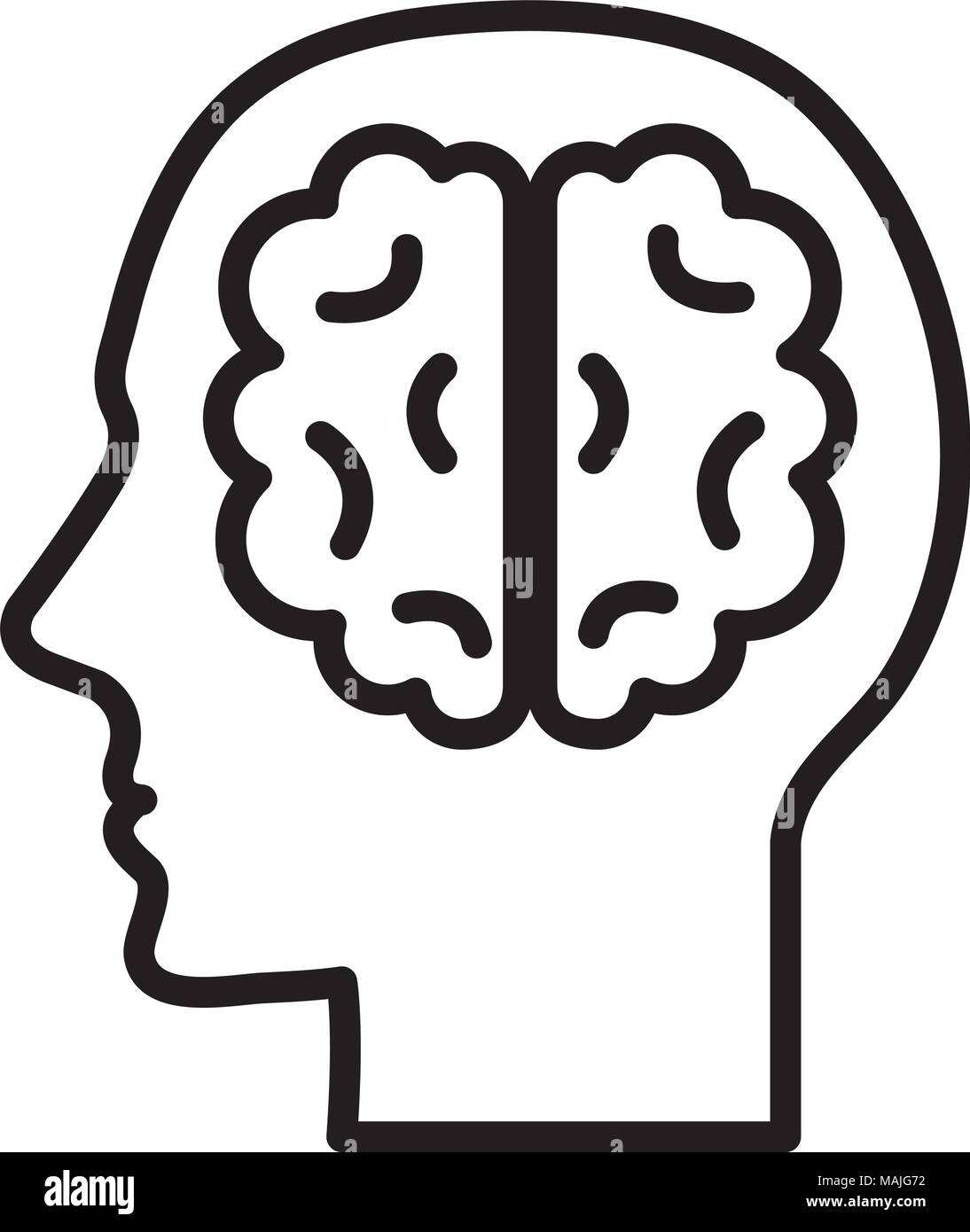 human profile with brain vector illustration design Stock Vector Image ...