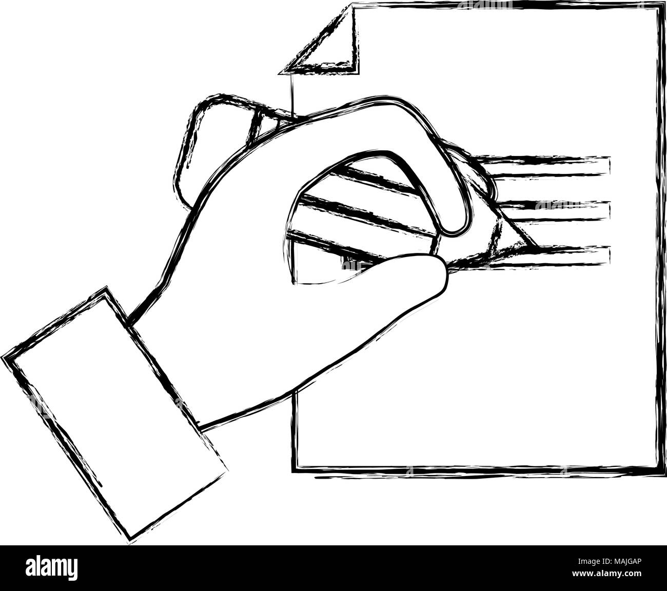 hand writing with pencil in paper vector illustration design Stock ...