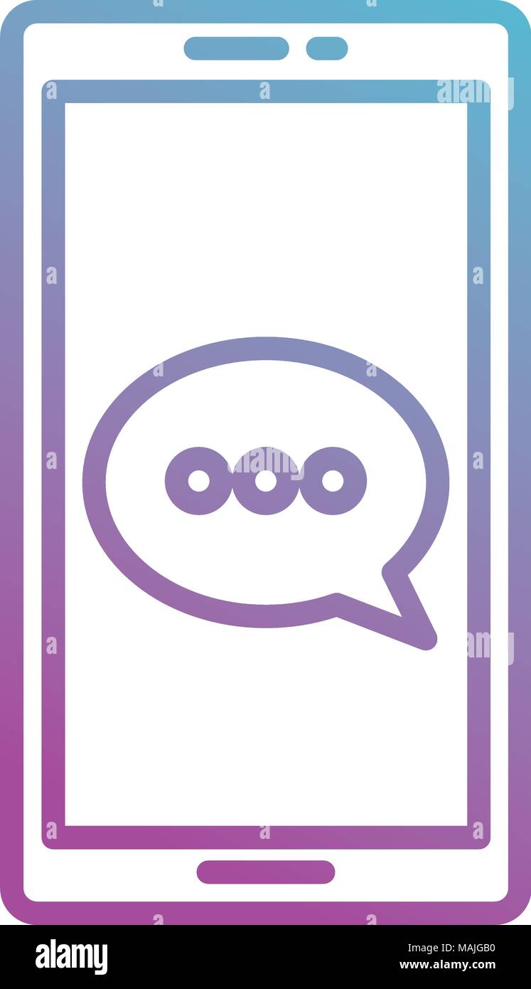 smartphone device with speech bubble vector illustration design Stock ...