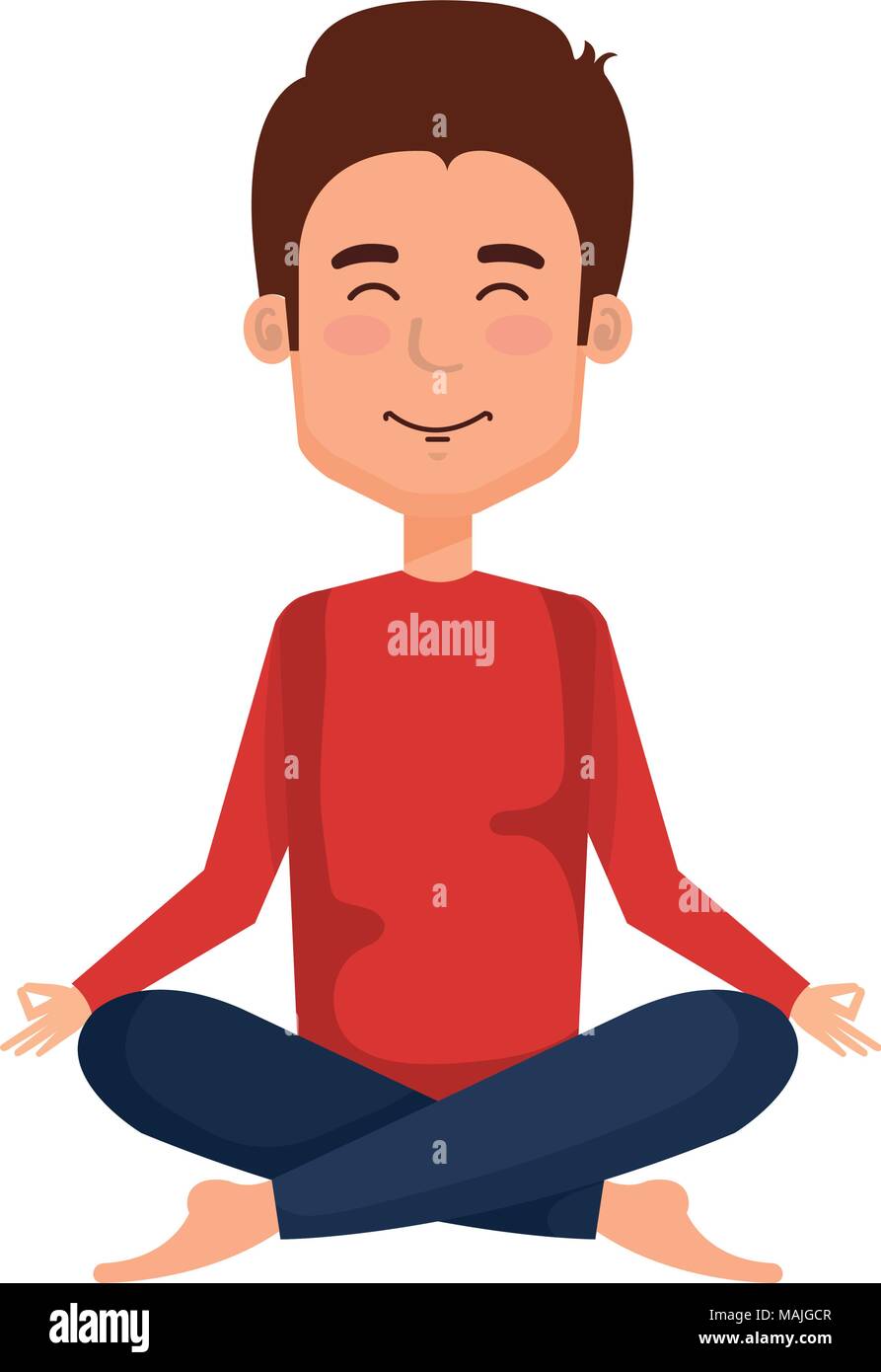 man doing the lotus position vector illustration design Stock Vector ...