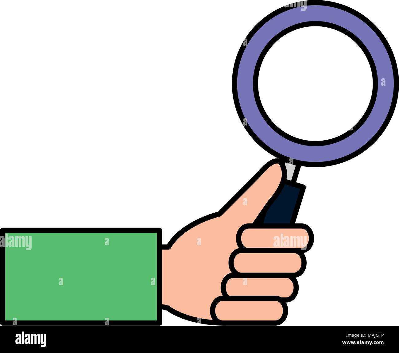 hand with magnifying glass icon vector illustration design Stock Vector