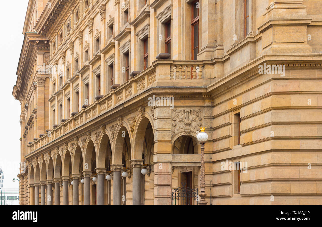 historical house facade in Prague Stock Photo