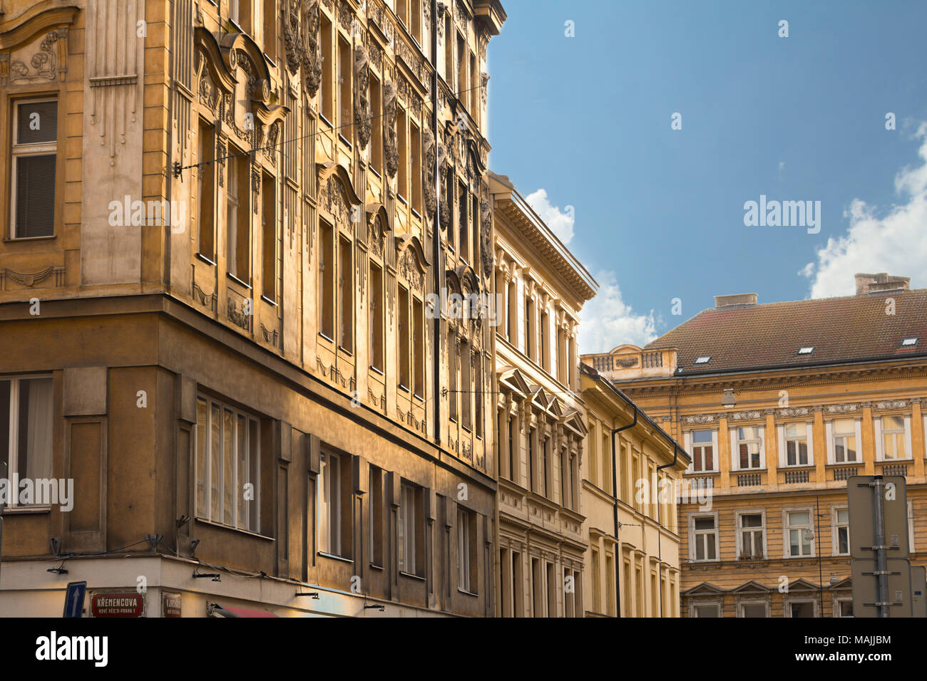 historical house facade in Prague Stock Photo