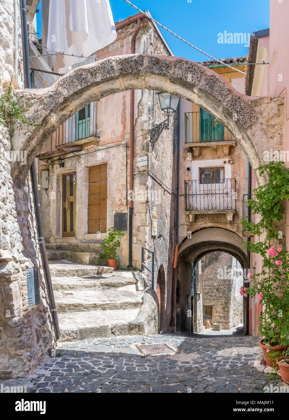 Scenic sight in Pacentro, province of L'Aquila, Abruzzo, central Italy