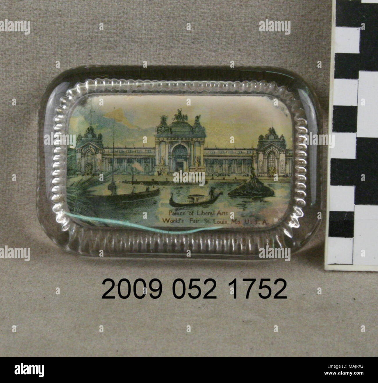 Rectangular Glass Paperweight Has Color Image Of The Palace Of Liberal Arts From The 1904 World