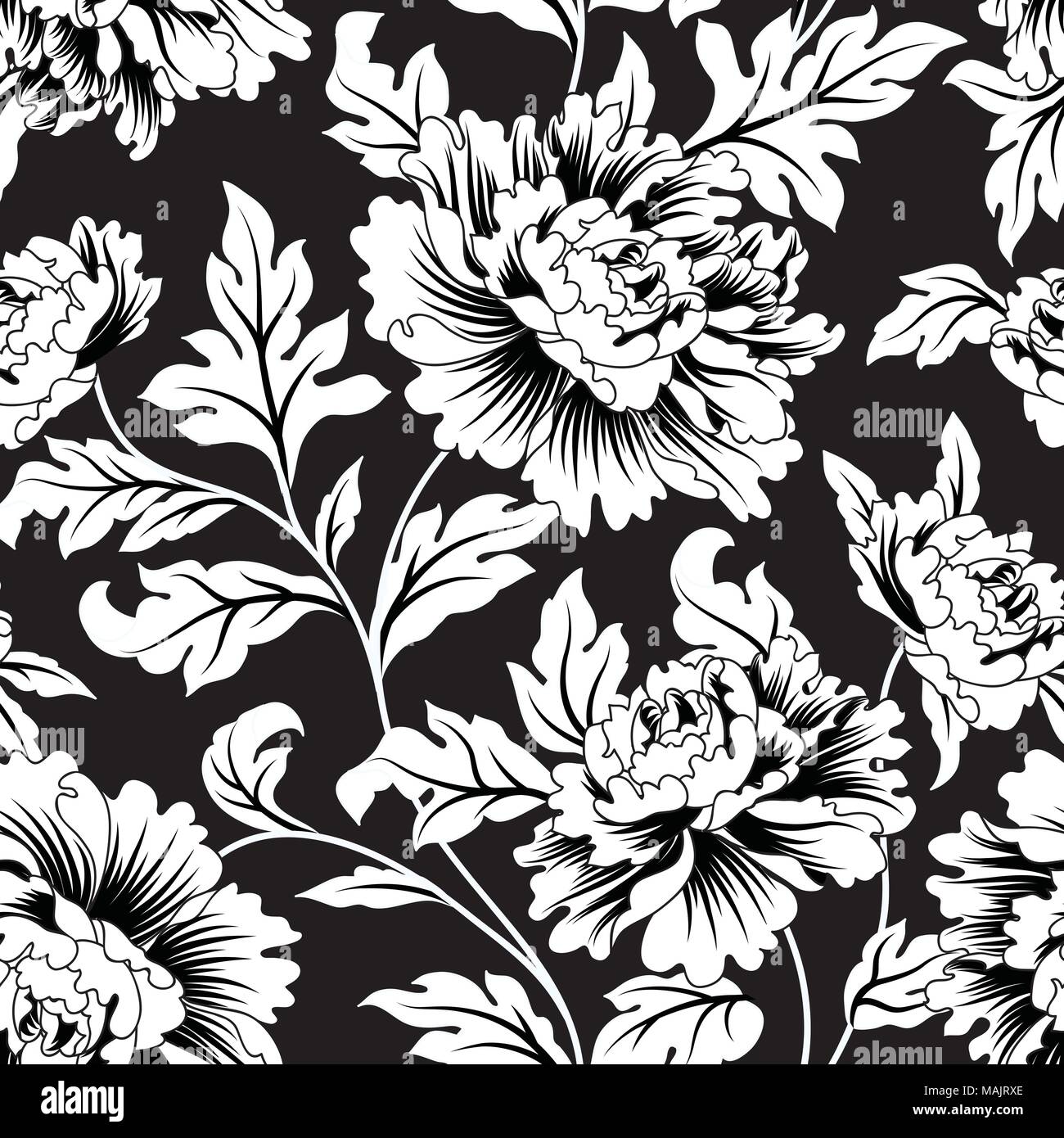 Floral seamless pattern. Abstract ornamental flowers. Flourish leaves background Stock Vector