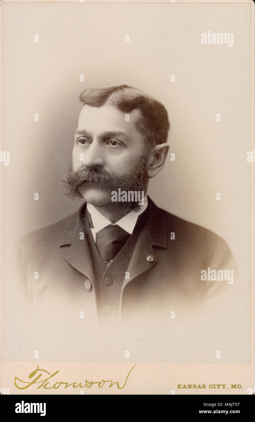 Bust portrait of E. D. Bigelow wearing a suit, vest, and tie, with his