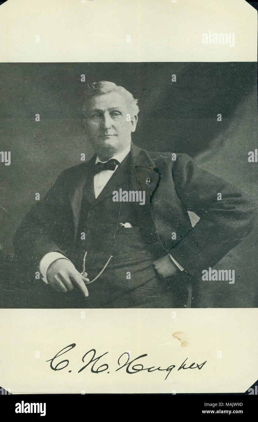 Half-length portrait of Charles H. Hughes wearing a suit, vest, and bow tie. He is seated and facing forward with his right hand on his hip and his other hand in front of him. 'C.H. Hughes' (written below image). Title: Charles H. Hughes, Doctor (Union).  . circa 1880. Stock Photo