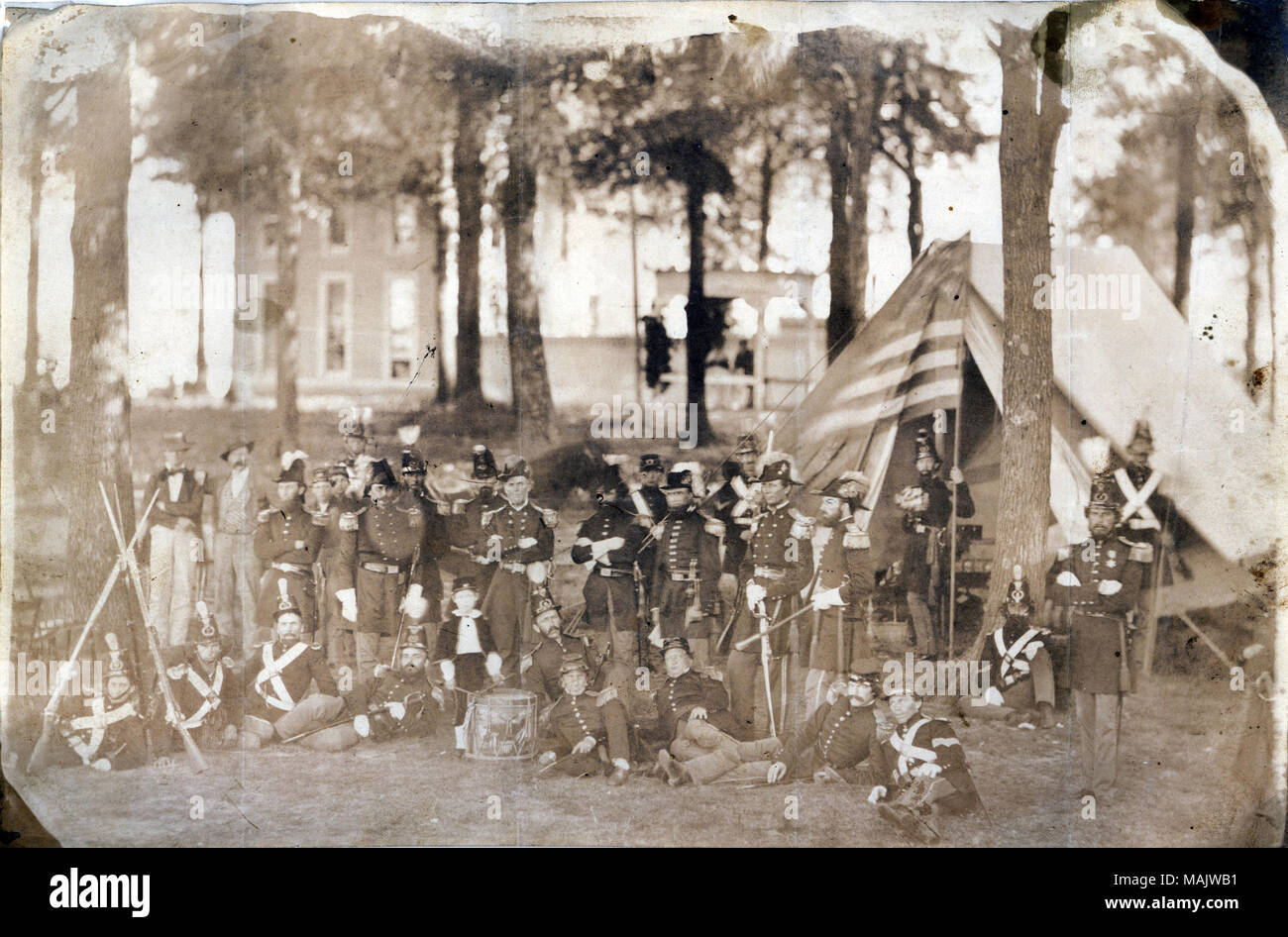Title: Camp Lewis (First Regiment, Missouri State Guard, Col. A.R. Easton (commanding), St. Louis Fair Grounds).  . 1860. Stock Photo