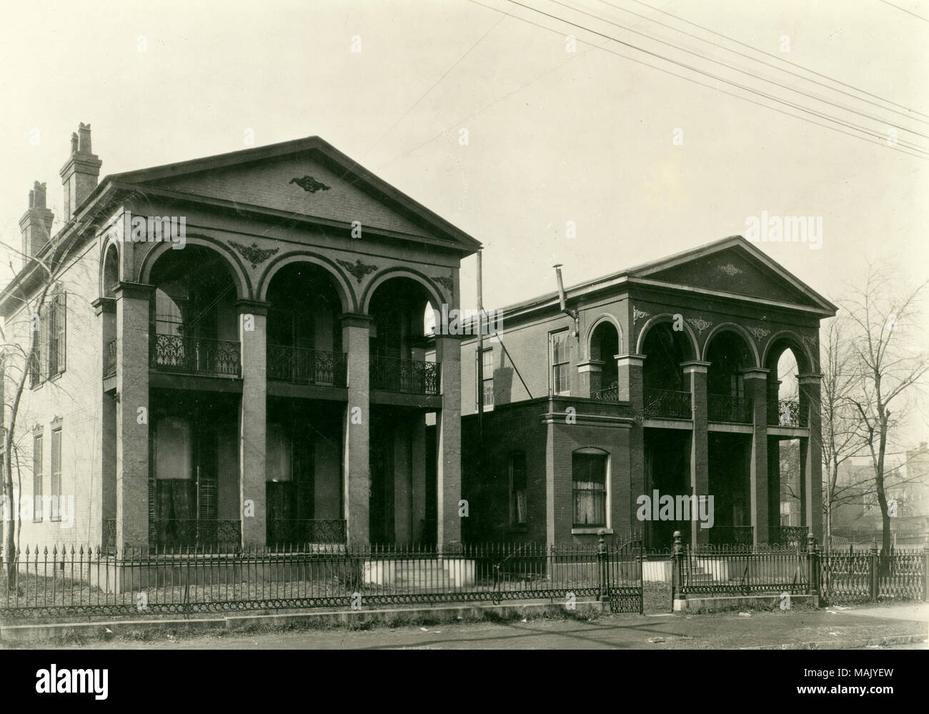 Title: Richard P. Hannenkamp and Isaac H. Sturgeon Residences. 911 North Garrison Avenue and 913 North Garrison Avenue.  . 1910. Stock Photo