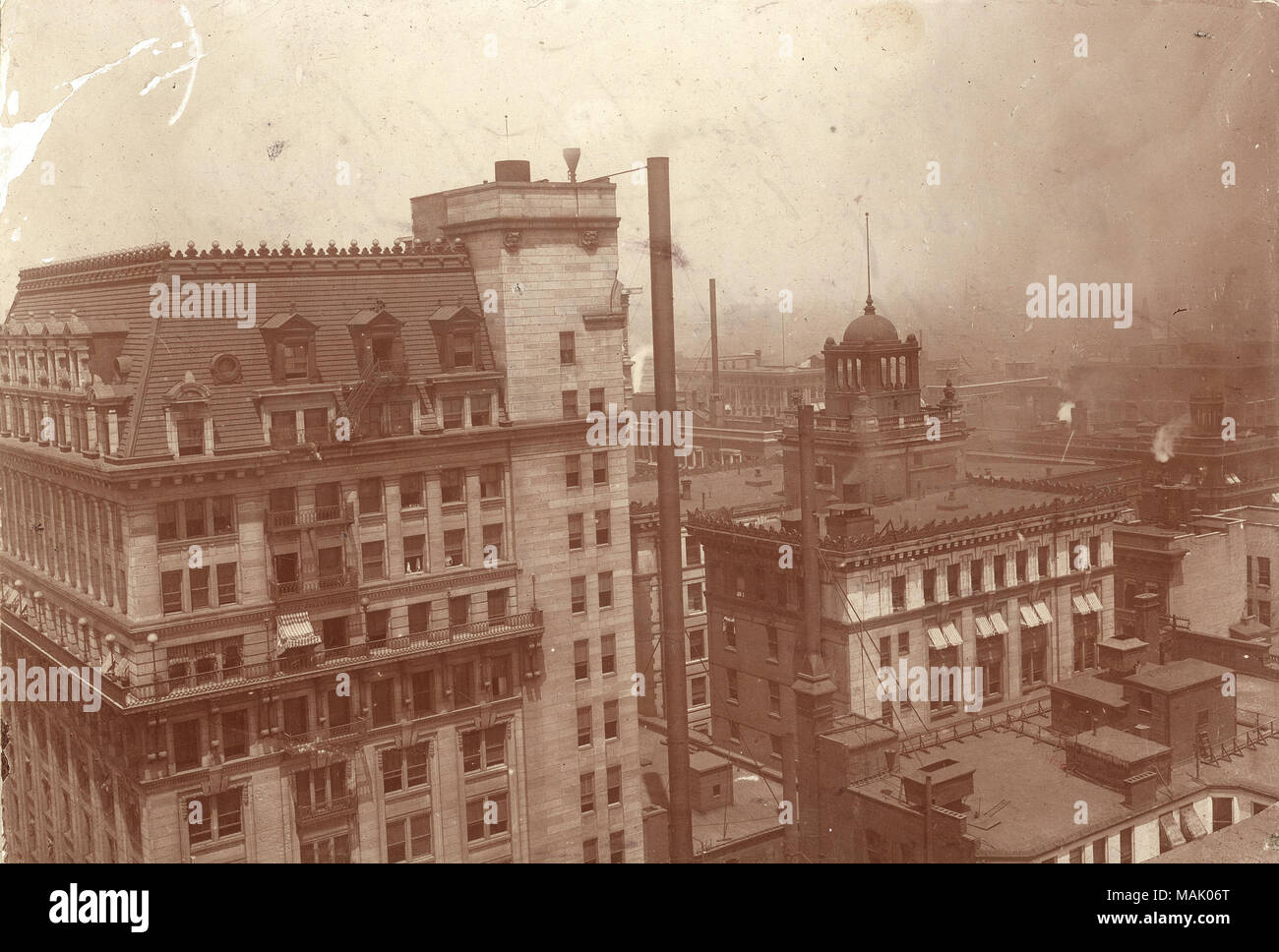 Title: View looking northwest from the roof of the Pierce Building at Fourth and Pine Streets, 30 November 1916.  . 30 November 1916. Andrew J. O'Reilly Stock Photo