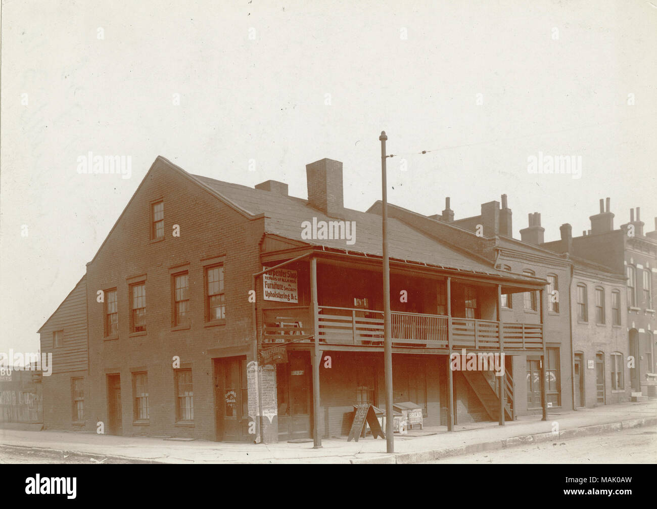 Title: North east corner of Morgan (Delmar) and Twentieth Streets.  . February 1910. Stock Photo