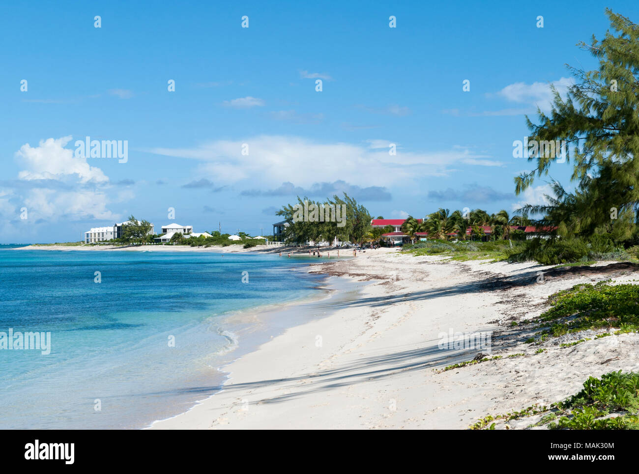 The empty beach in Cockburn Town on Grand Turk island (Turks and Caicos Islands). Stock Photo
