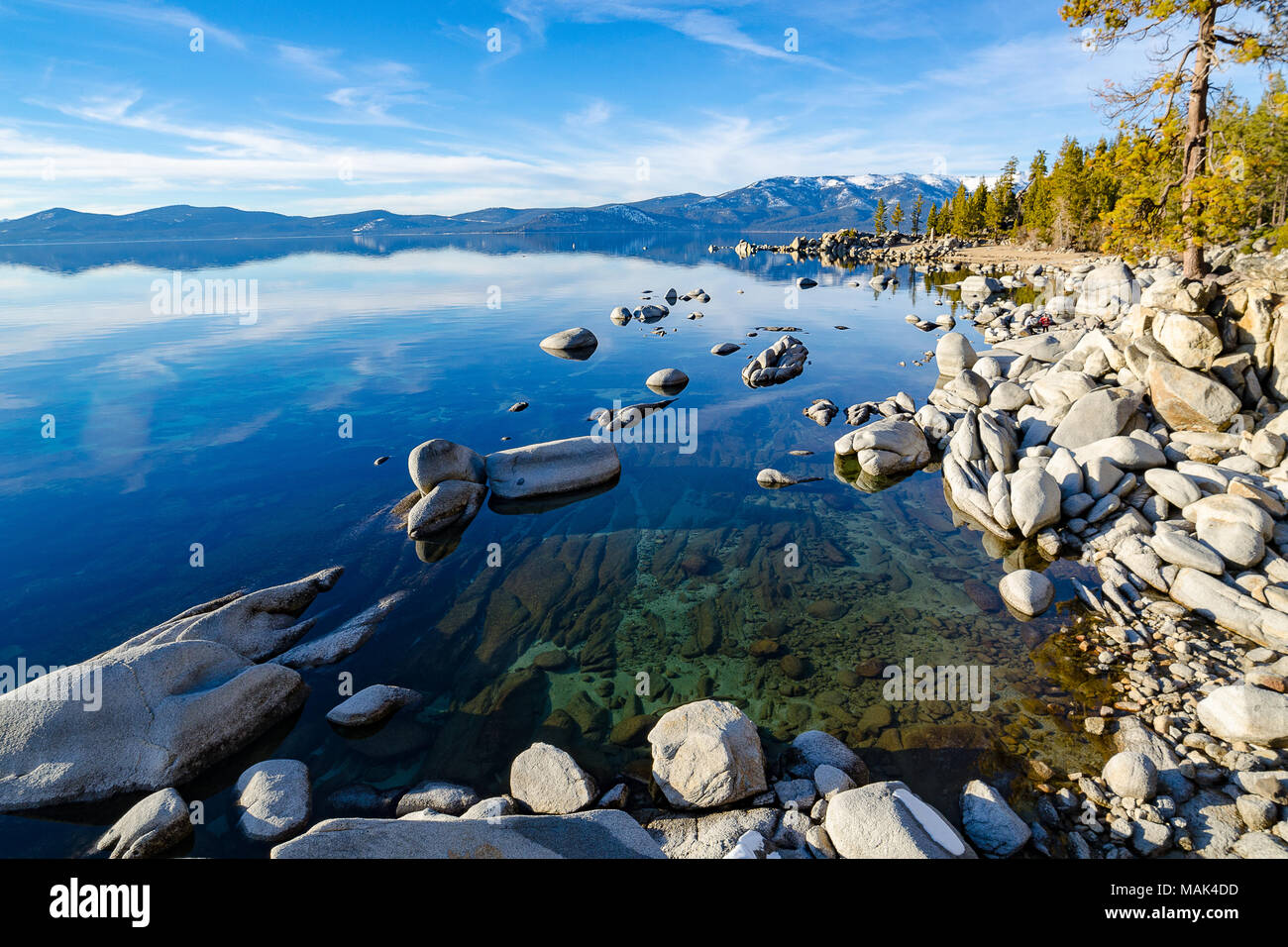 Lake Tahoe is a large freshwater lake in the Sierra Nevada of the