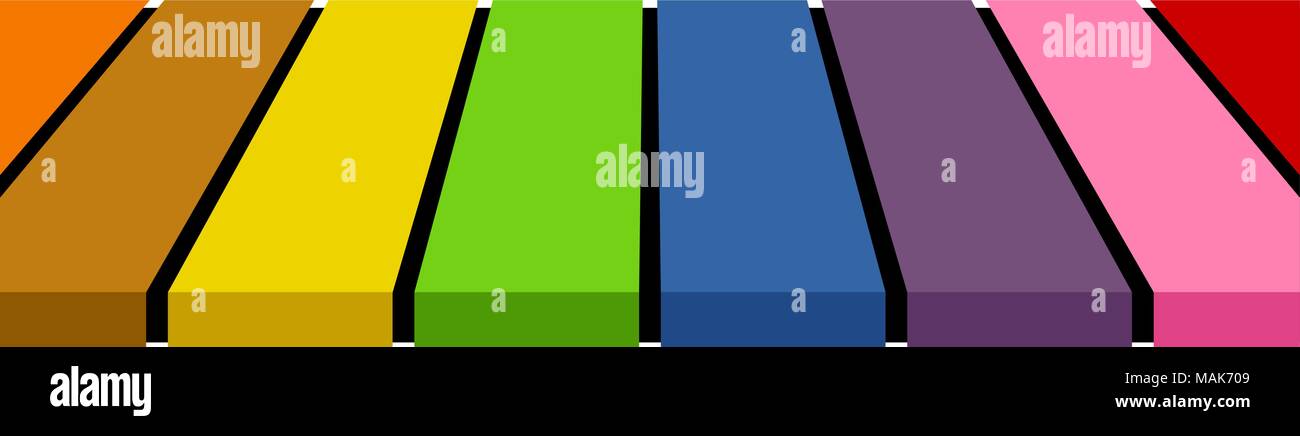 Empty colorful tabletop display over transparent background. Vector illustration, EPS10. Stock Vector