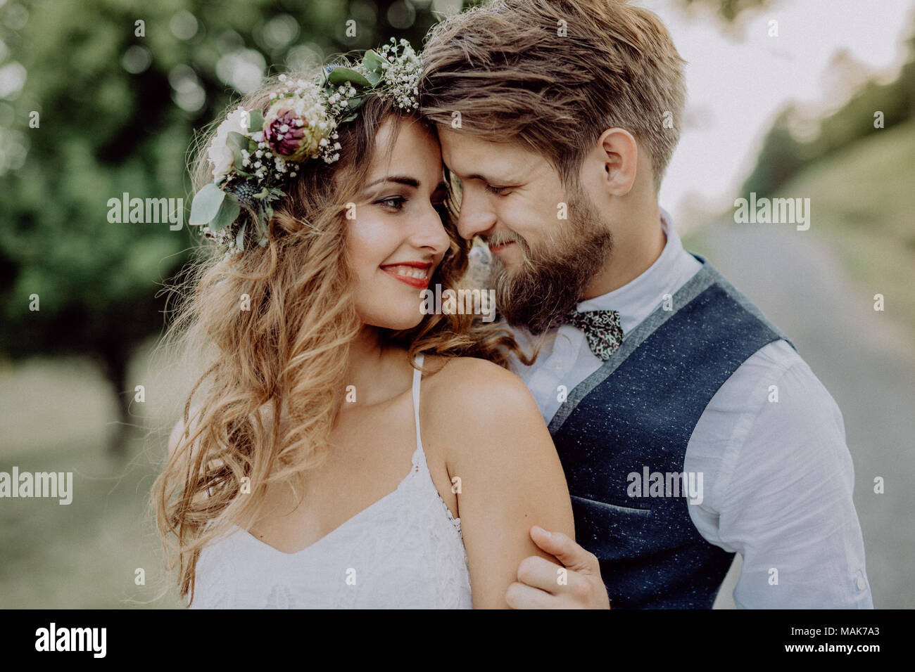 Beautiful bride in country hi-res stock photography and images - Alamy