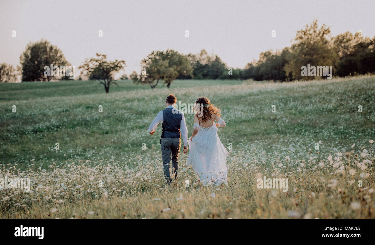 Bride and groom back view hi-res stock photography and images - Alamy