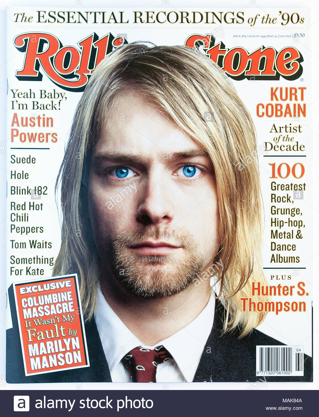 The cover of Rolling Stone magazine, issue 564, Kurt ...