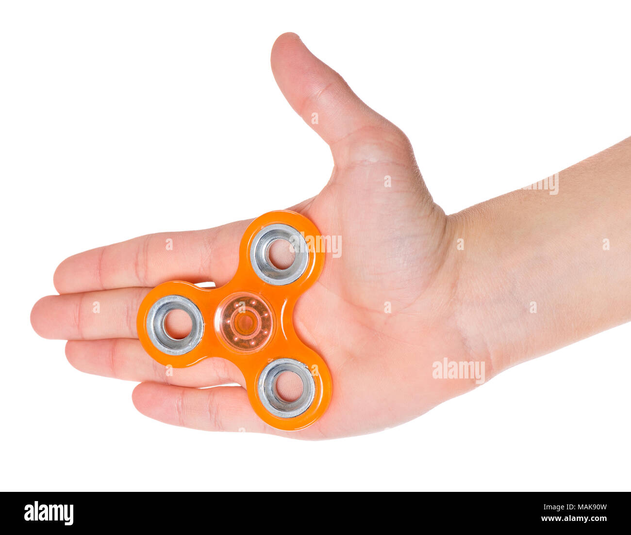 Hand holding spinner toy Stock Photo