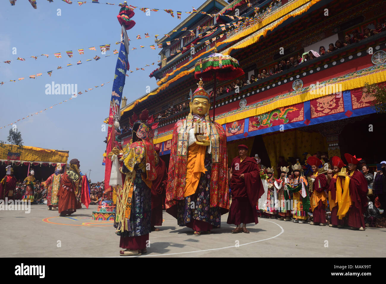 Darjeeling India 26th Mar 2018 Buddhist Monks Performing Chham