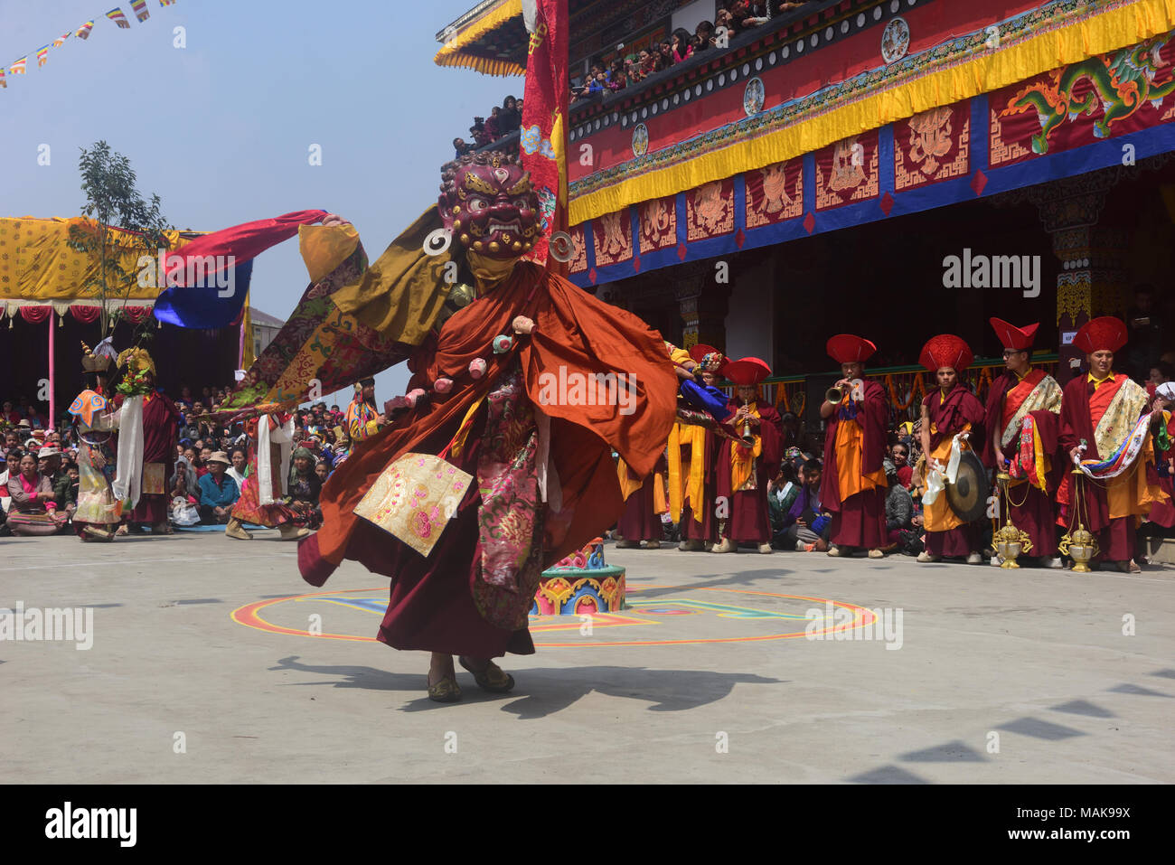 Darjeeling India 26th Mar 2018 Buddhist Monks Performing Chham