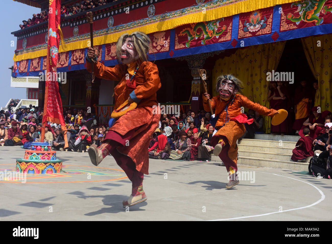 Darjeeling India 26th Mar 2018 Buddhist Monks Performing Chham