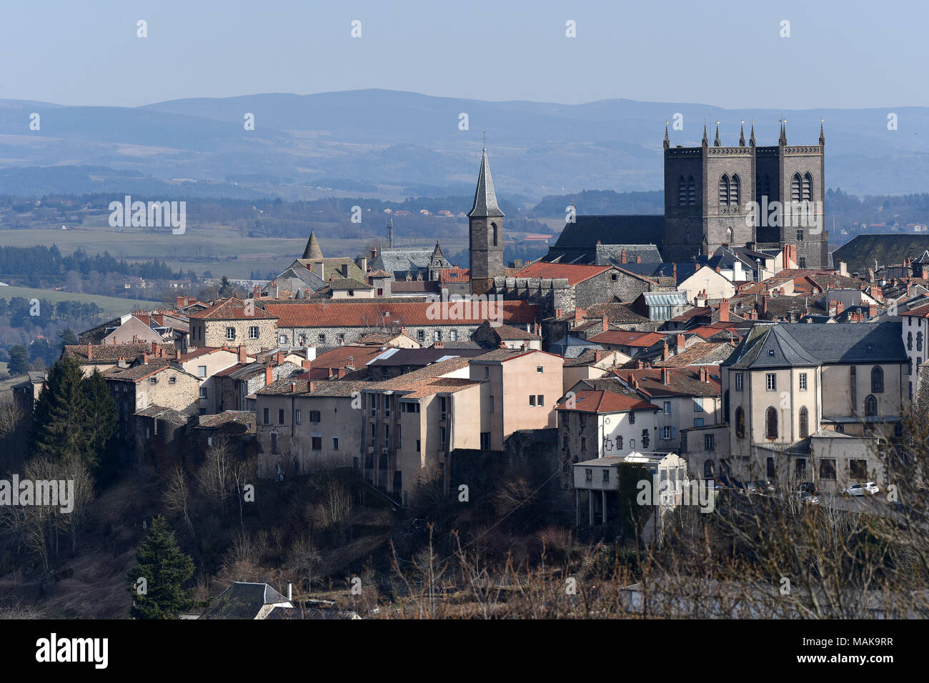 Saint-Flour in the Auvergne region of France Stock Photo