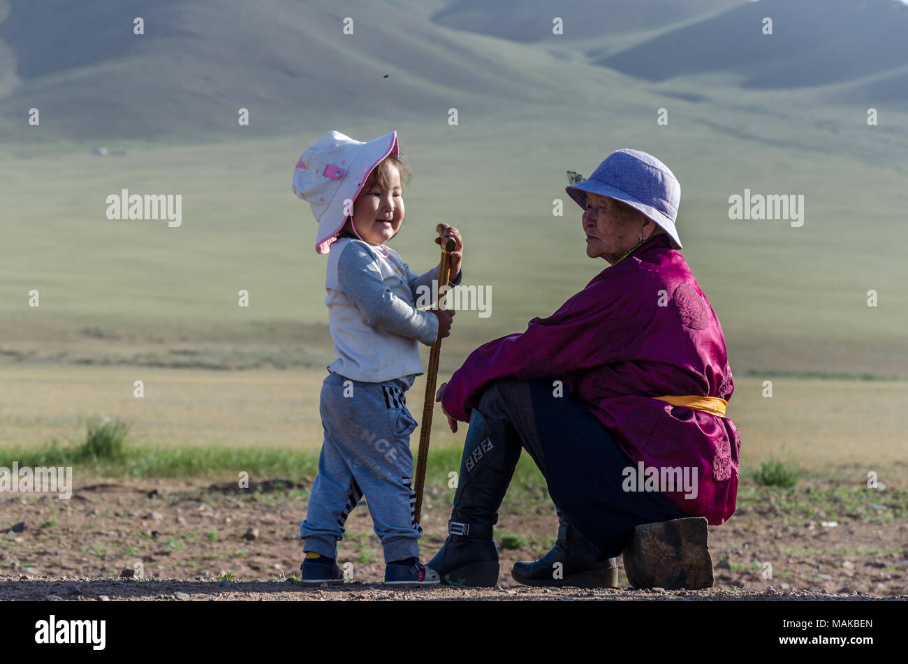 Spectators at the Naadam Festival, Murun, Mongolia Stock Photo