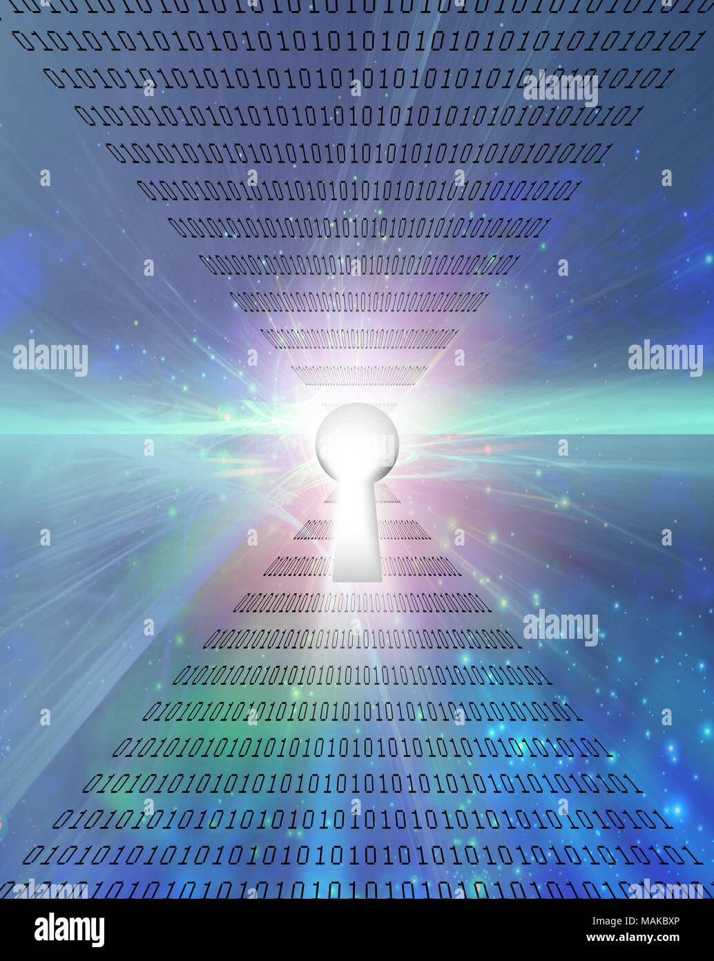 Modern art. Keyhole and binary code on a background Stock Photo - Alamy